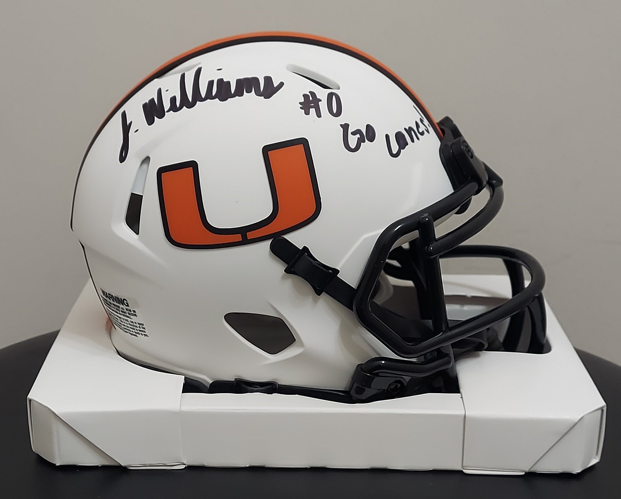 James Williams Autographed Mini Helmet - Lunar Eclipse White Helmet