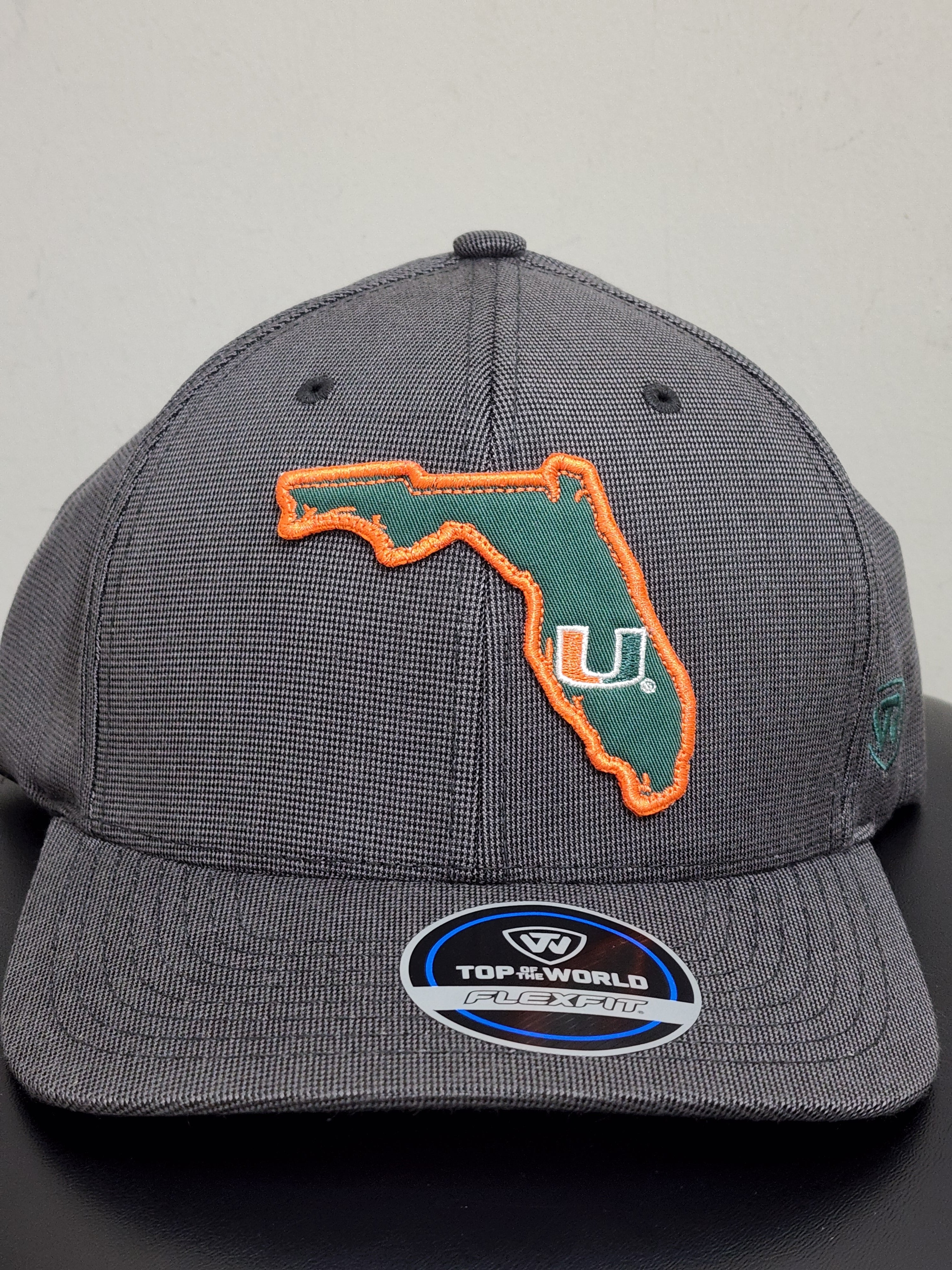Miami Hurricanes Top of the World Towner One Fit Hat - Charcoal Grey
