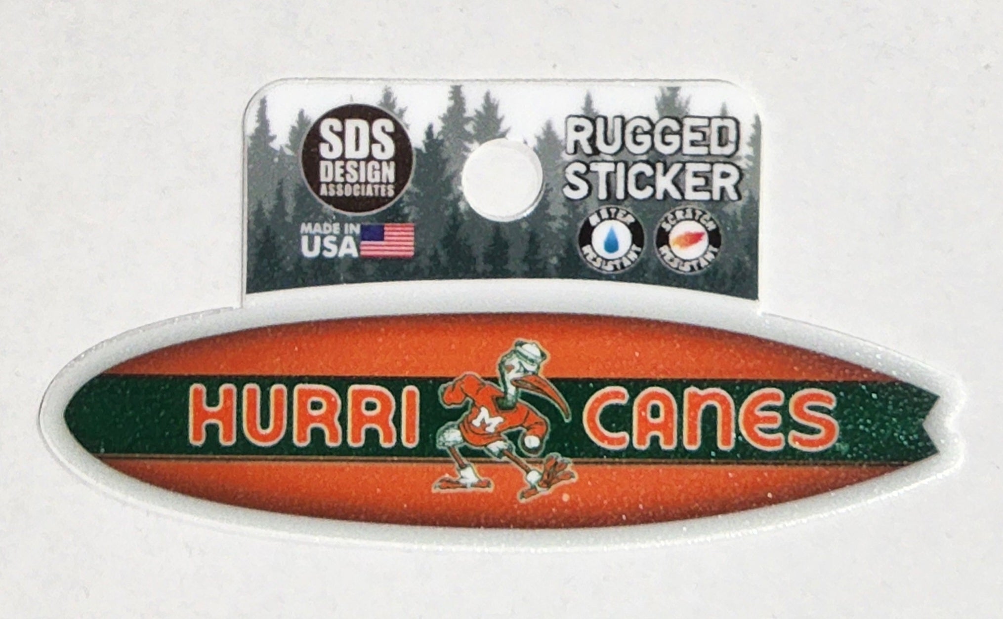 Miami Hurricanes 3" Surfboard Rugged Sticker