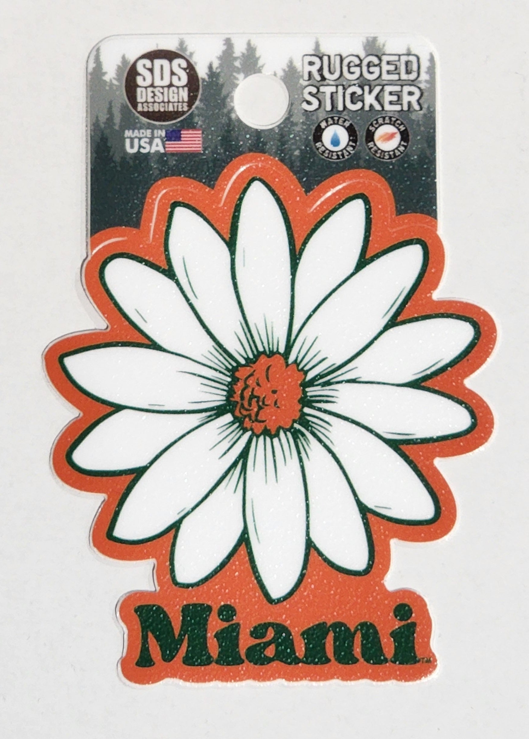 Miami Hurricanes 3" Daisy Rugged Sticker
