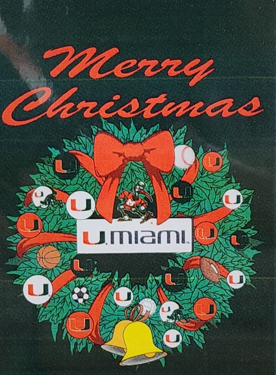Miami Hurricanes Merry Christmas 30" x 40" Sublimated Banner Flag- Green