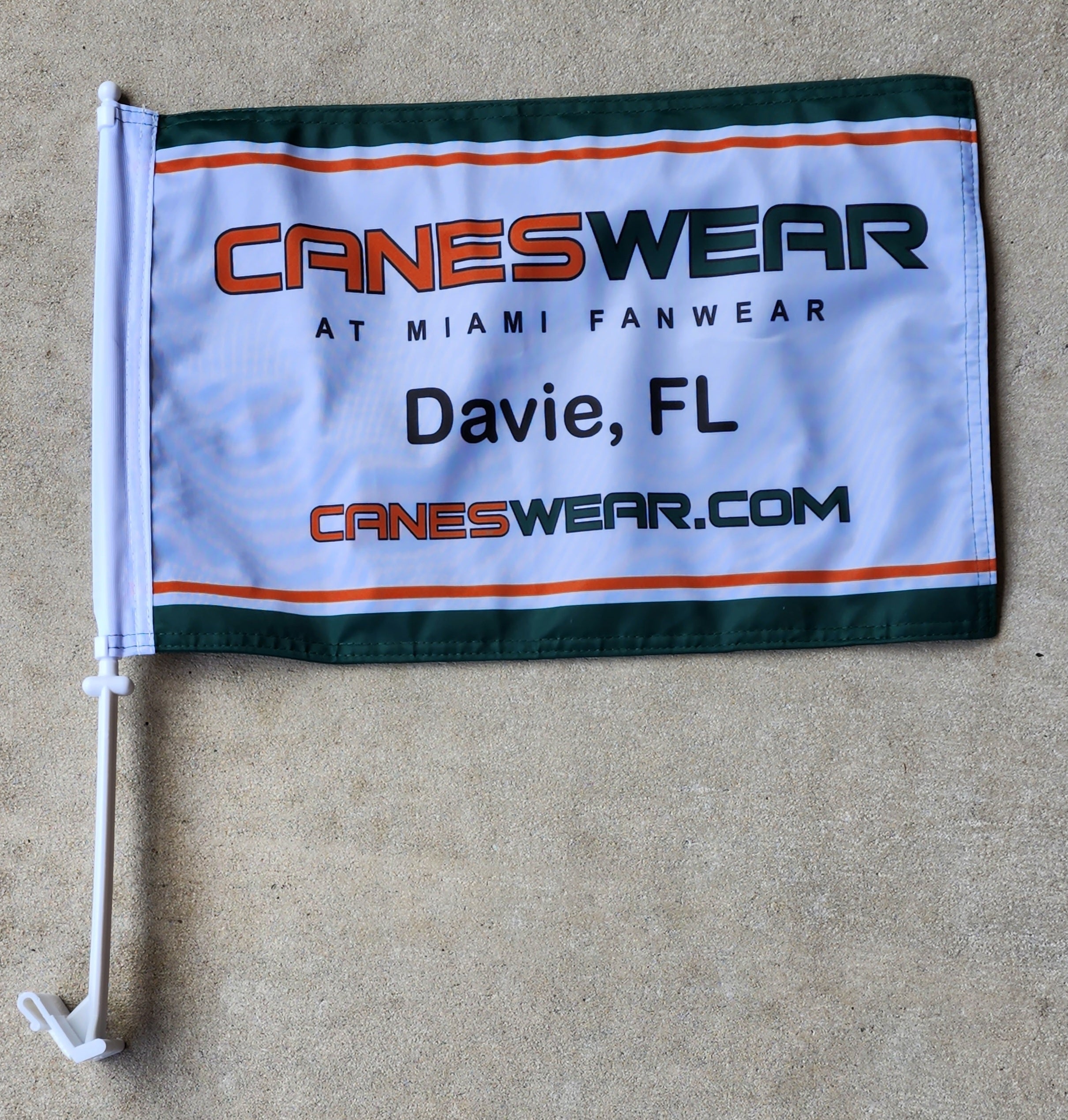 CanesWear Car Flag 11" x 16" - White