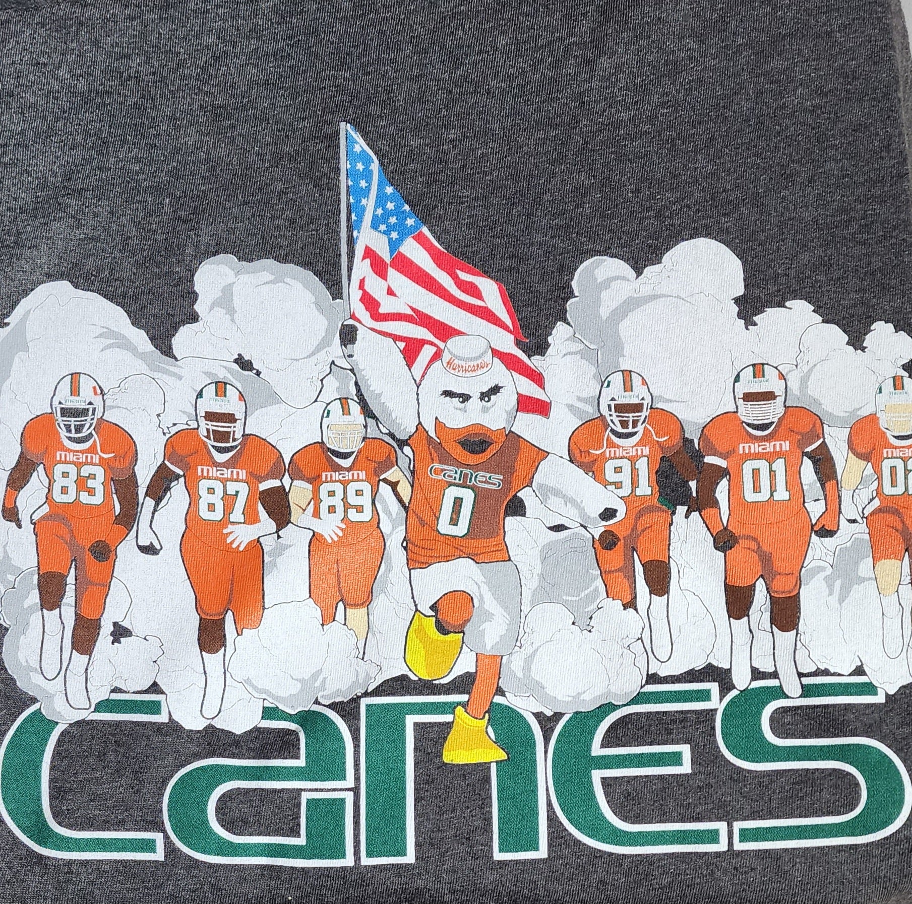 Miami Hurricanes Sebastian Running Smoke T-Shirt - Charcoal