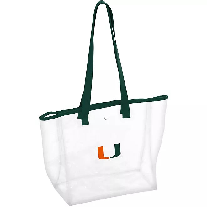 Miami Hurricanes Clear Stadium Bag w/Snap Closure