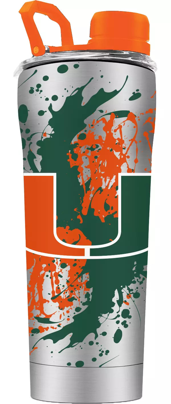 Miami Hurricanes Gametime Sidekicks Stainless Steel Shaker Tumbler - 20 oz