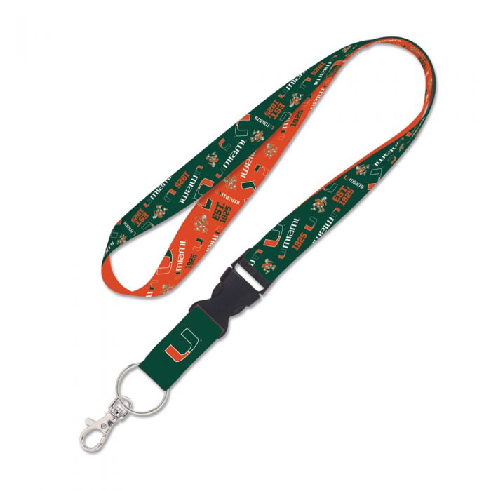 Miami Hurricanes Scatterprint Lanyard w/Detachable Buckle