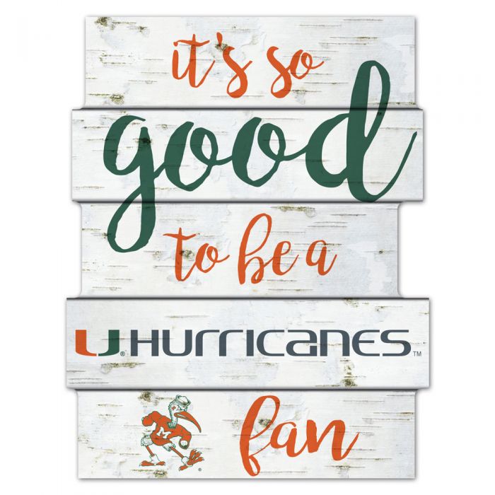 Miami Hurricanes Birch Wood Sign - 11"x14"