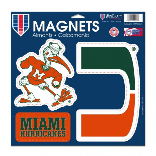 Miami Hurricanes Magnet Set - 3 pc