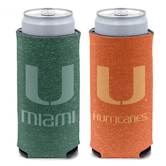 Miami Hurricanes 2-Sided Heathered Slim Can Cooler - Orange/Green
