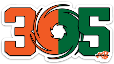 Stickerz by AB '305 Orange/Green Decal - 5"