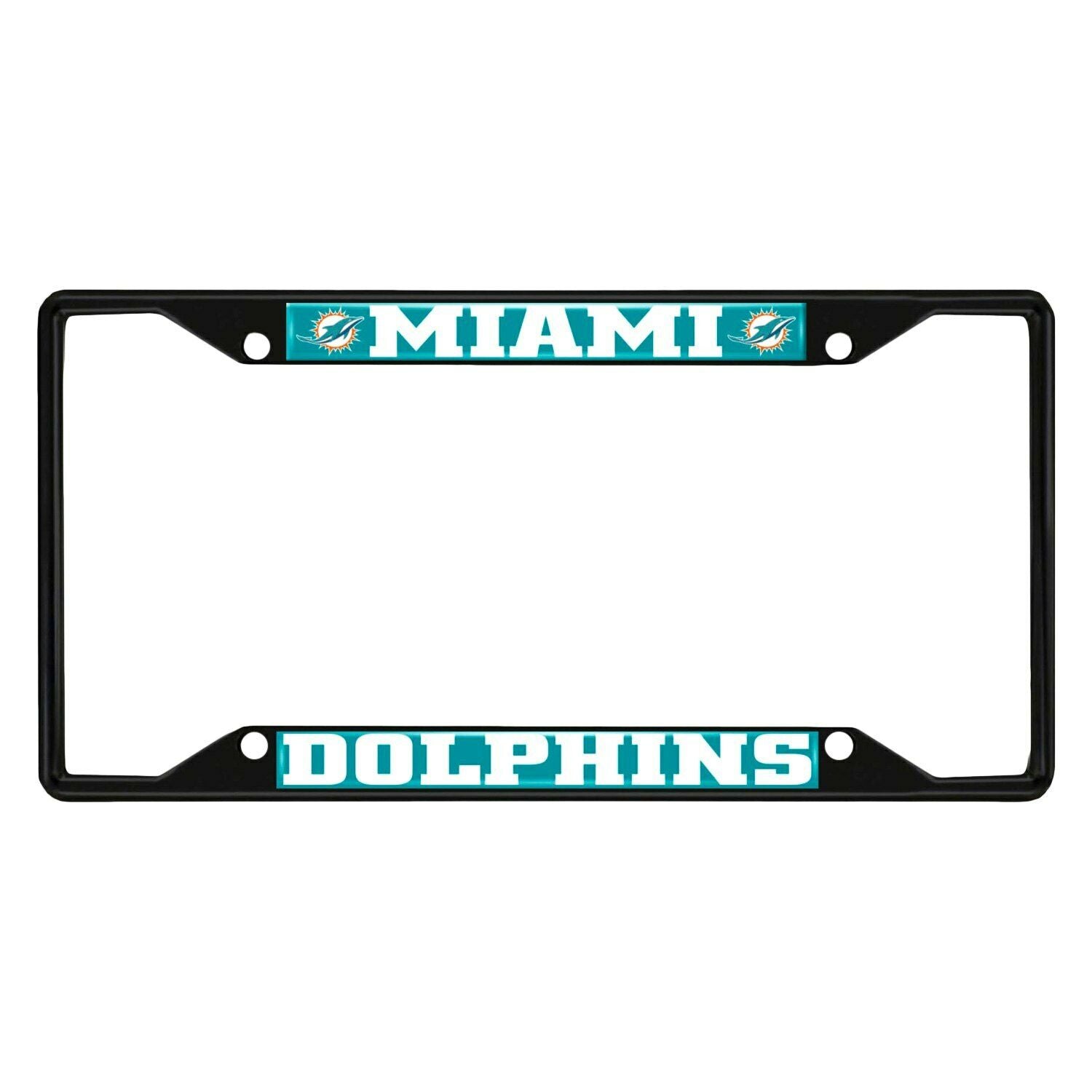 Miami Dolphins License Plate Frame 6.25"x12.25" - Black