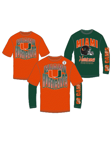 Miami Hurricanes Youth Kids 3 in 1 (Two Pack) T-Shirt Set - Orange & Green