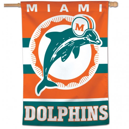 Miami Dolphins Classic Logo Retro Flag - 28" x 40"m
