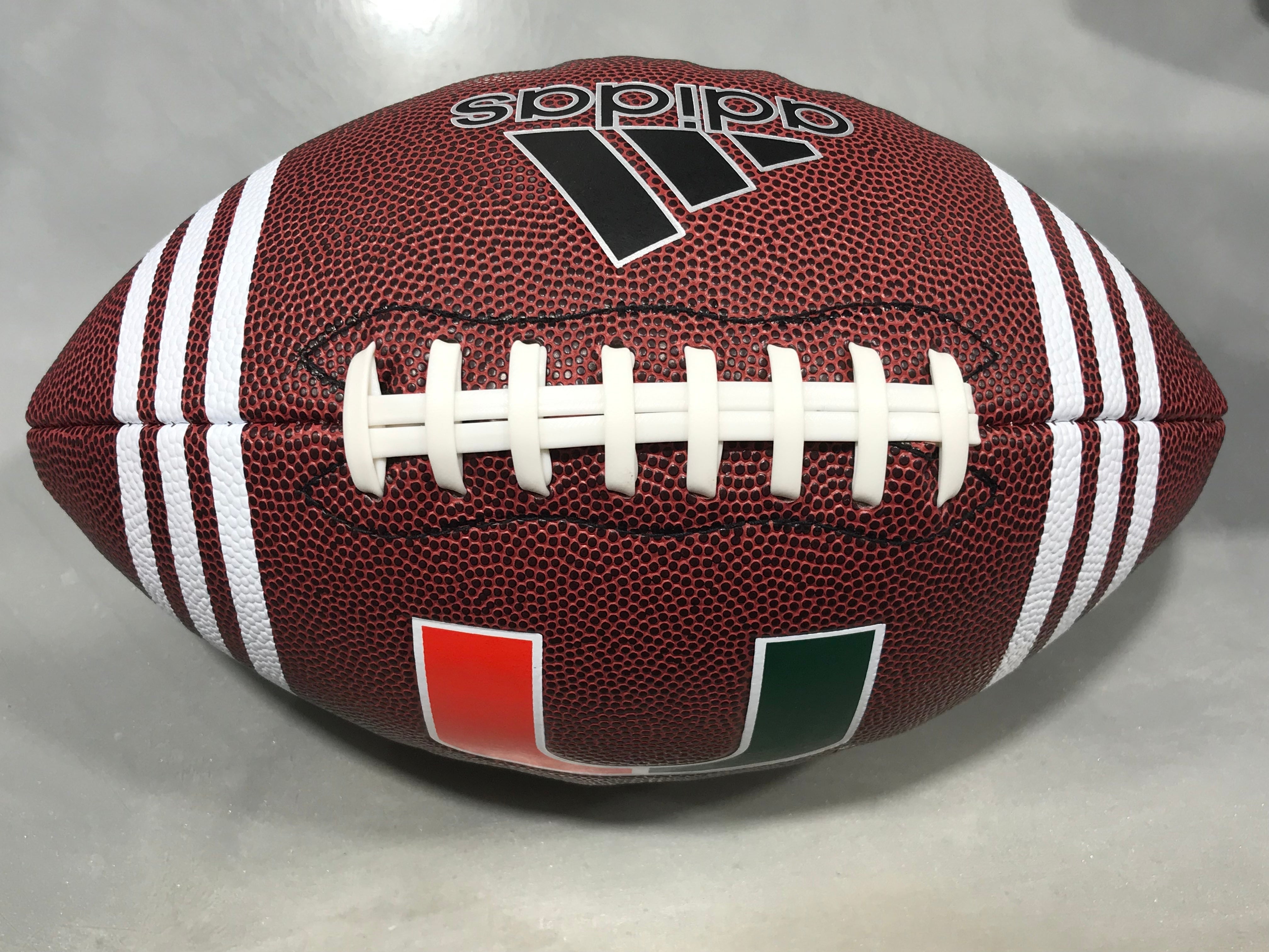 Miami Hurricanes adidas 3-Stripe University Football with U