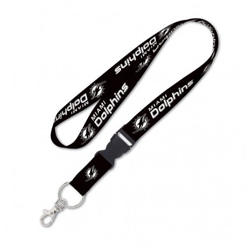 Miami Dolphins Black Lanyard w/Detachable Clip