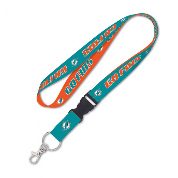 Miami Dolphins 'Go Fins' Lanyard w/Breakaway Clip