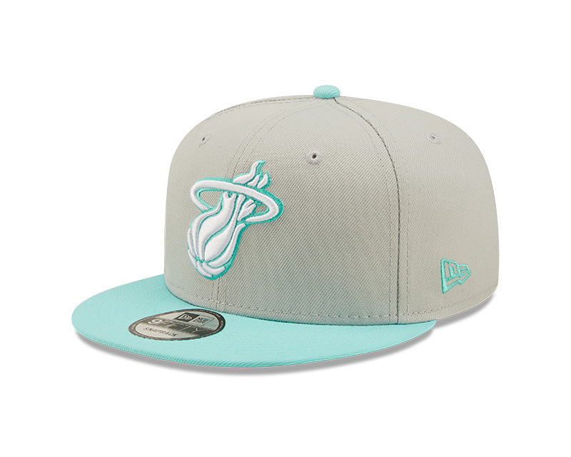 Miami Heat New Era Color Pack 9Fifty Snapback Hat - Grey/Mint