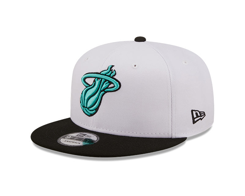 Miami Heat New Era Color Pack 9Fifty Snapback Hat - White/Mint