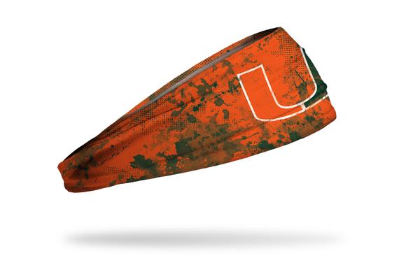 Miami Hurricanes Headband U Logo - Grunge Orange