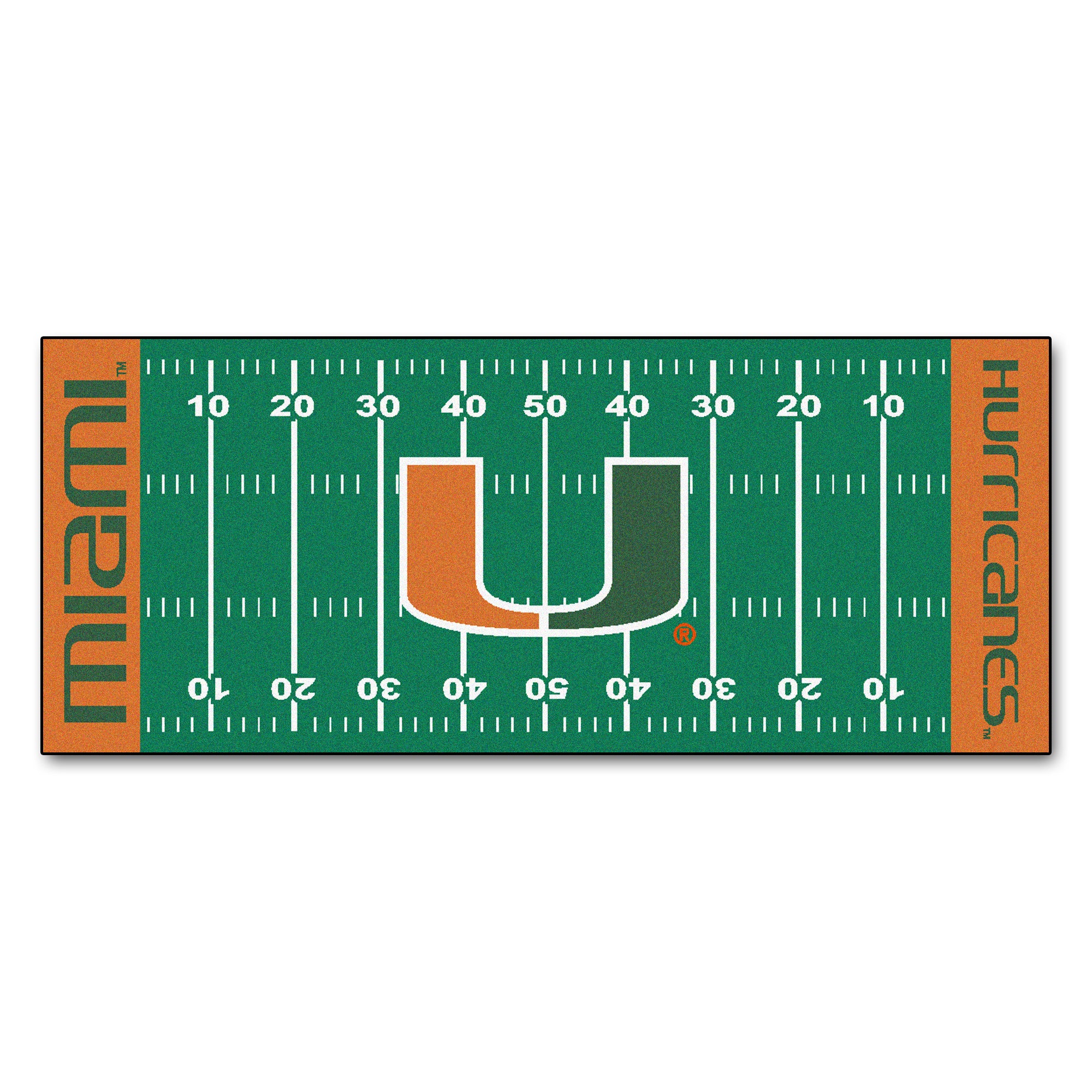 Miami Hurricanes Football Field Runner 30"x72"