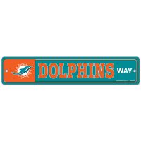 Miami Dolphins "Dolphins Way" Plastic Sign - 3.75" x 19"