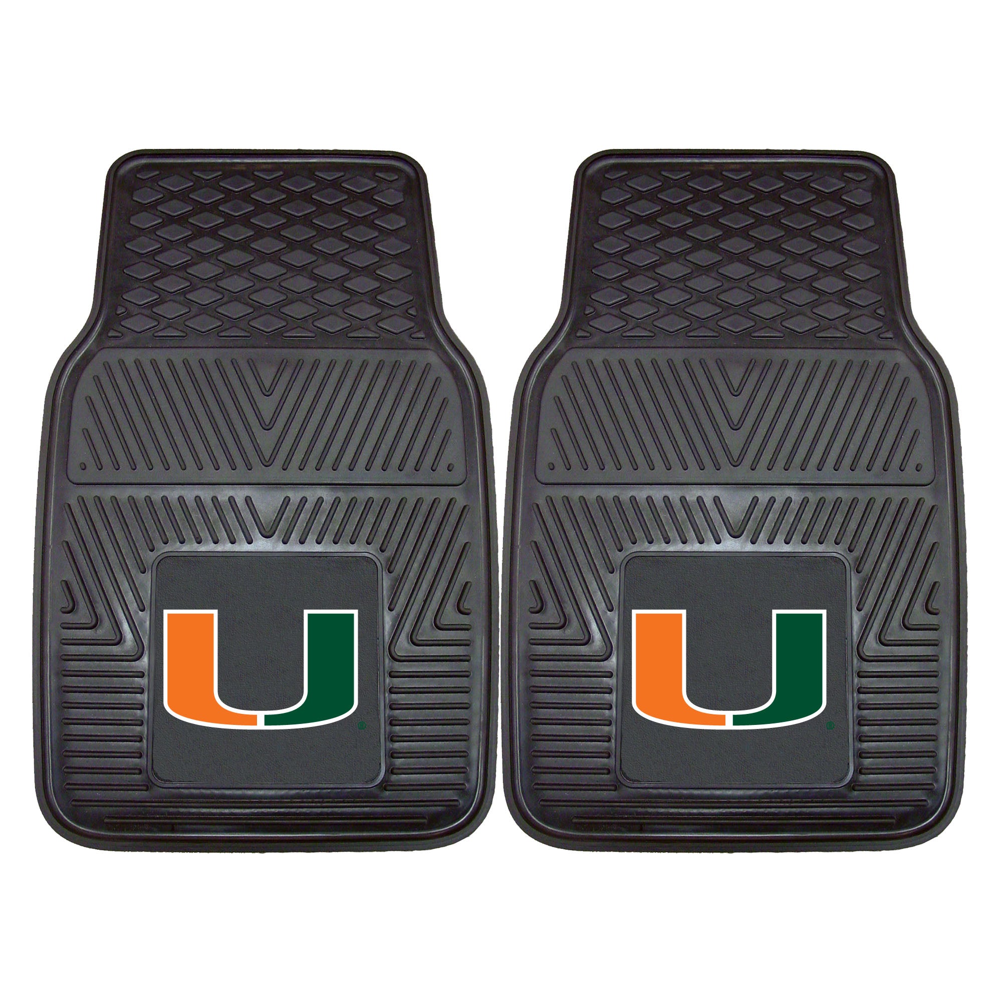 Miami Hurricanes Heavy Duty Vinyl 2 Piece Mat Set 17"x27"