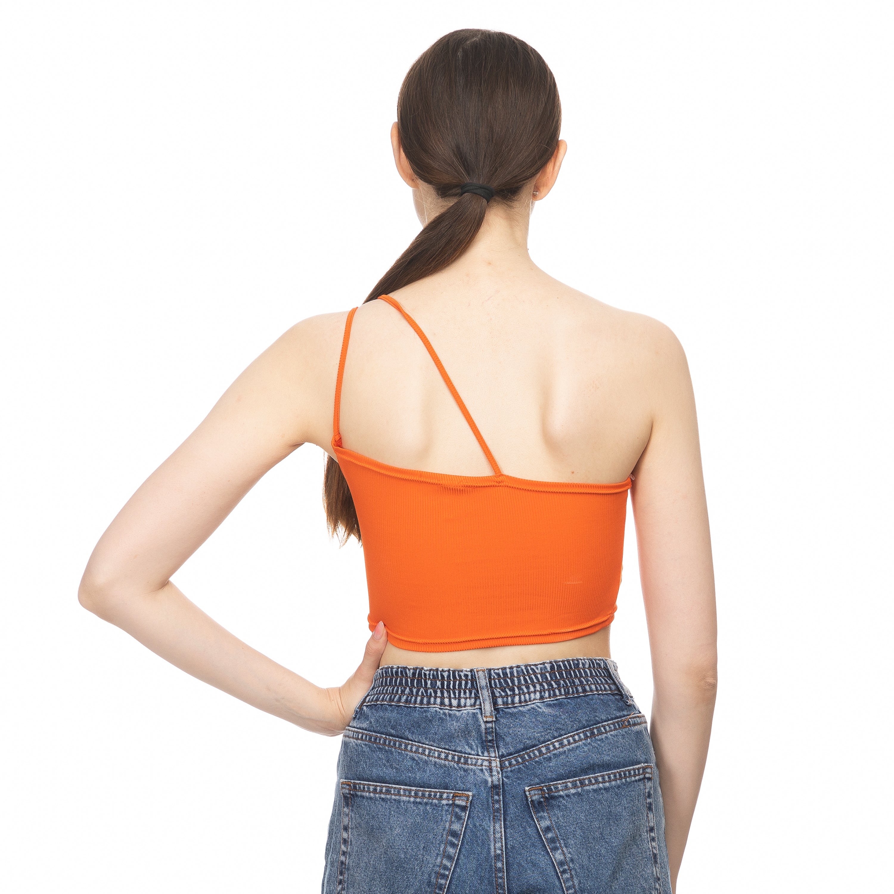 Miami Hurricanes ZooZatz One Shoulder Tank Crop - Orange