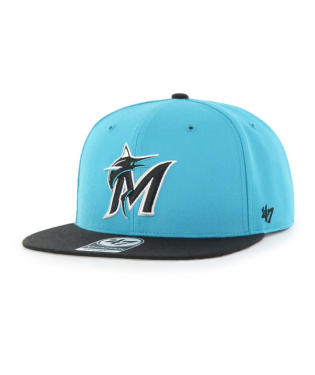 Miami Marlins '47 Brand Neptune Sure Shot Snapback Hat - Teal/Black