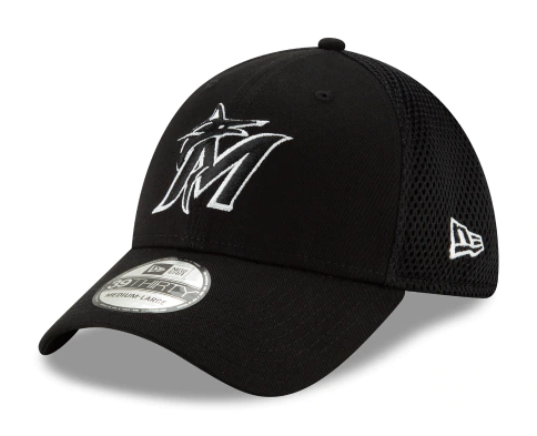 Miami Marlins New Era 2019 Neo 39THIRTY Flex Hat - Black