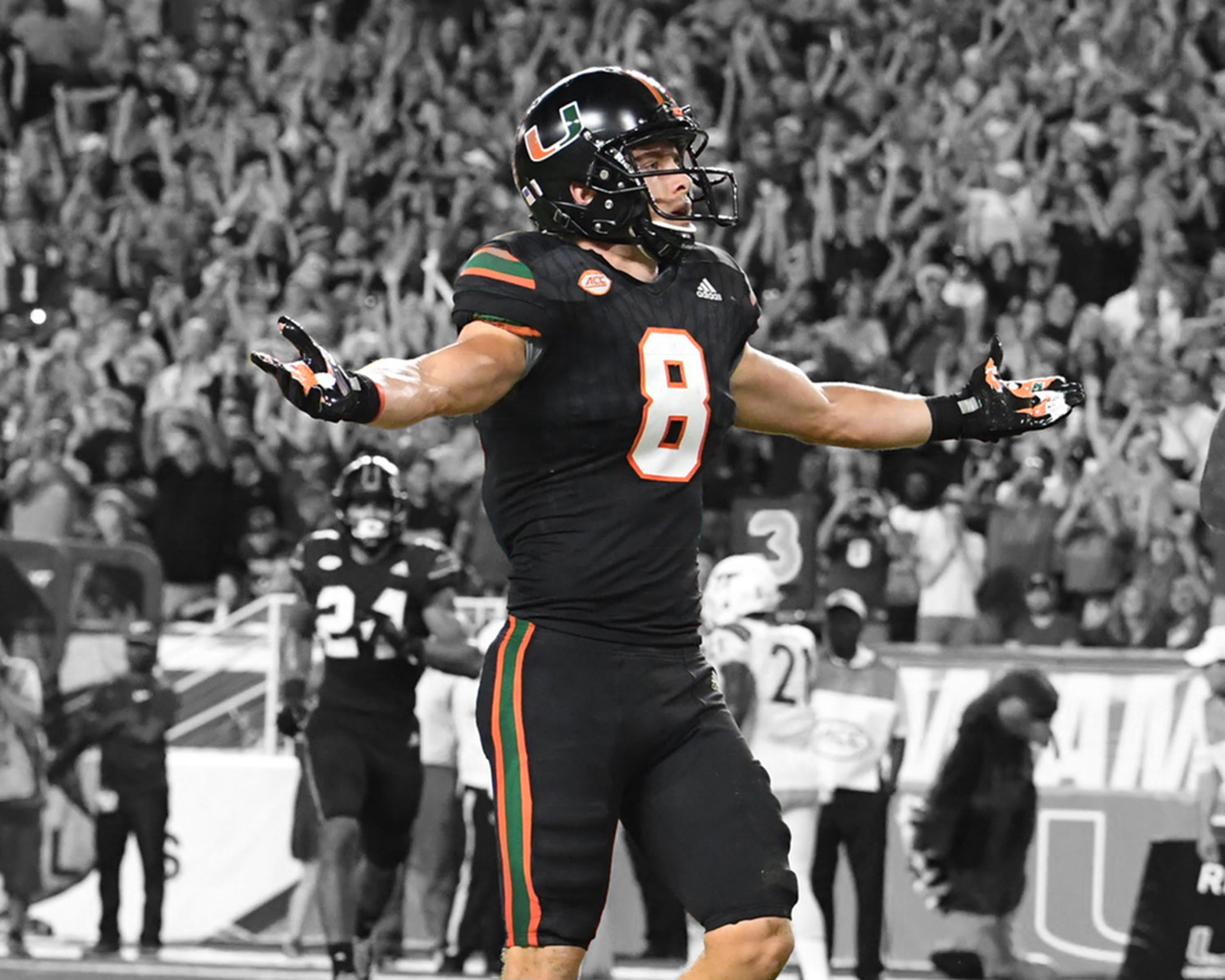 Braxton Berrios Signed 8 x 10 Photo with JSA Cert - Miami Nights