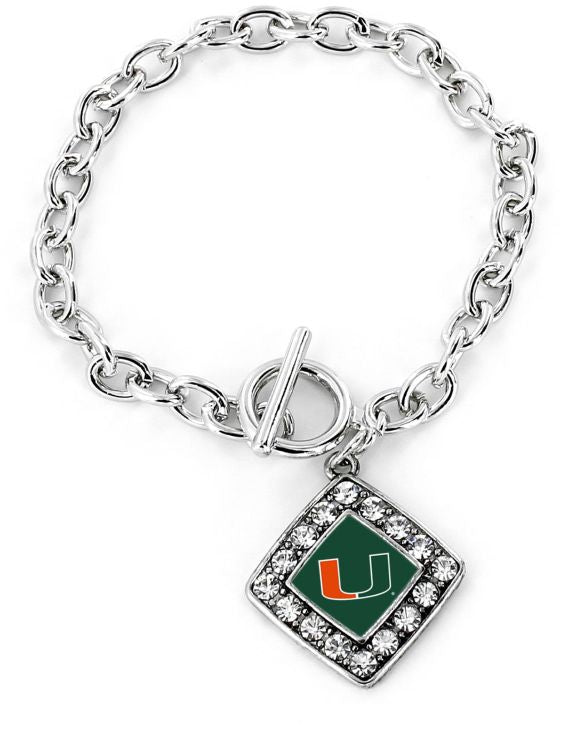 Miami Hurricanes Crystal Diamond Bracelet