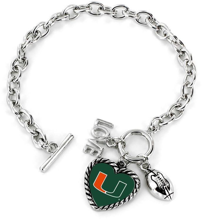 Miami Hurricanes Miami Love Football Bracelet