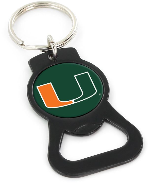 Miami Hurricanes Bottle Opener Keychain - Black