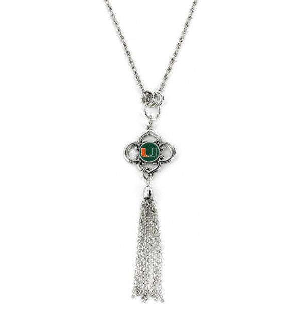 Miami Hurricanes Miami Charmed Tassel Necklace