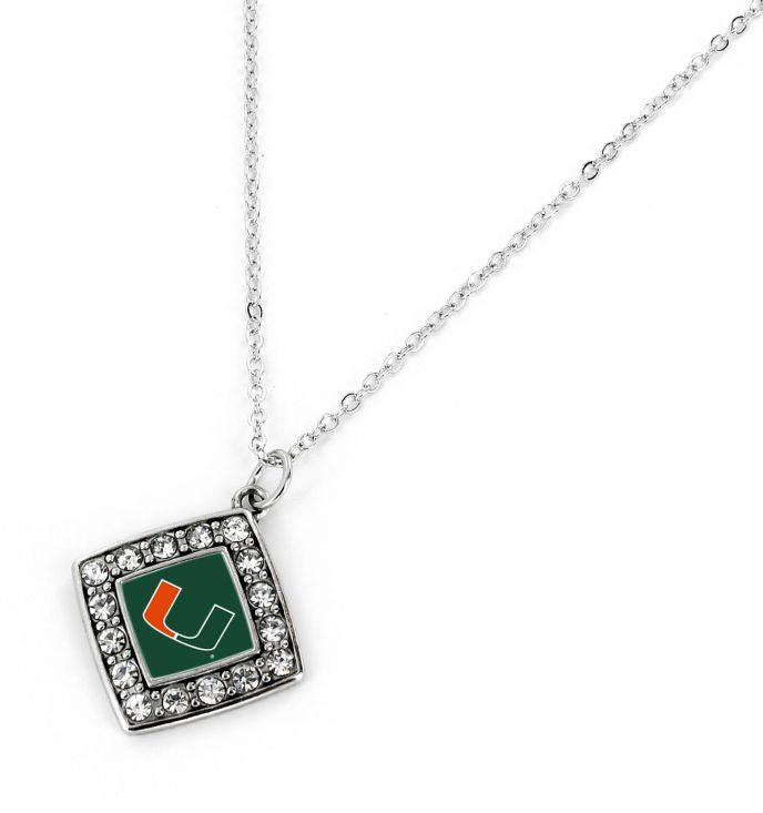 Miami Hurricanes Crystal Diamond Necklace