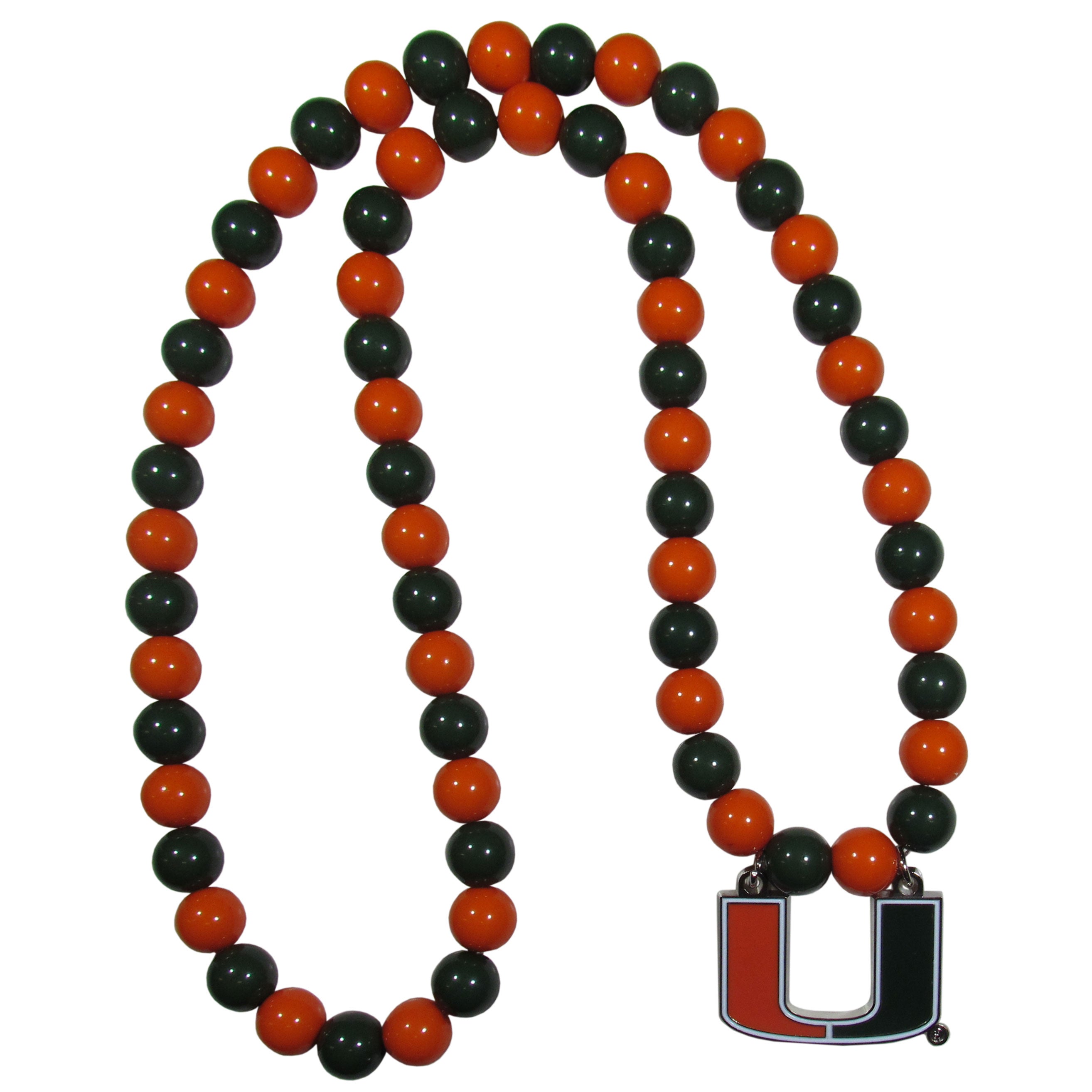 Miami Hurricanes Fan Bead Necklace