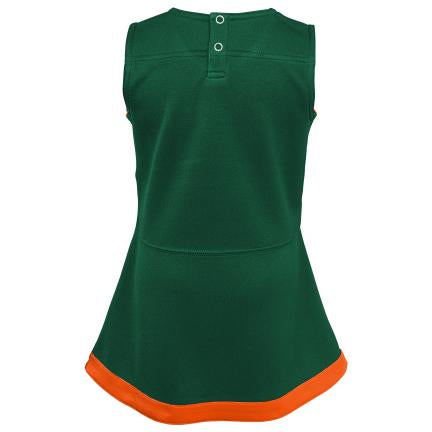 Miami Hurricanes Youth Girls Cheer Captain Outfit - Orange/Green