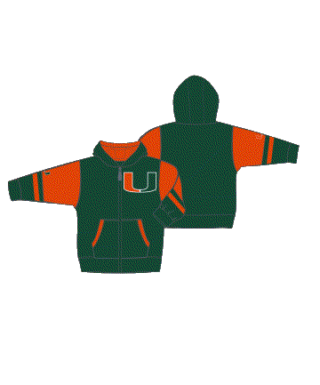 Miami Hurricanes Kids Stadium Colorblock Full Zip Hoodie - Orange/Green