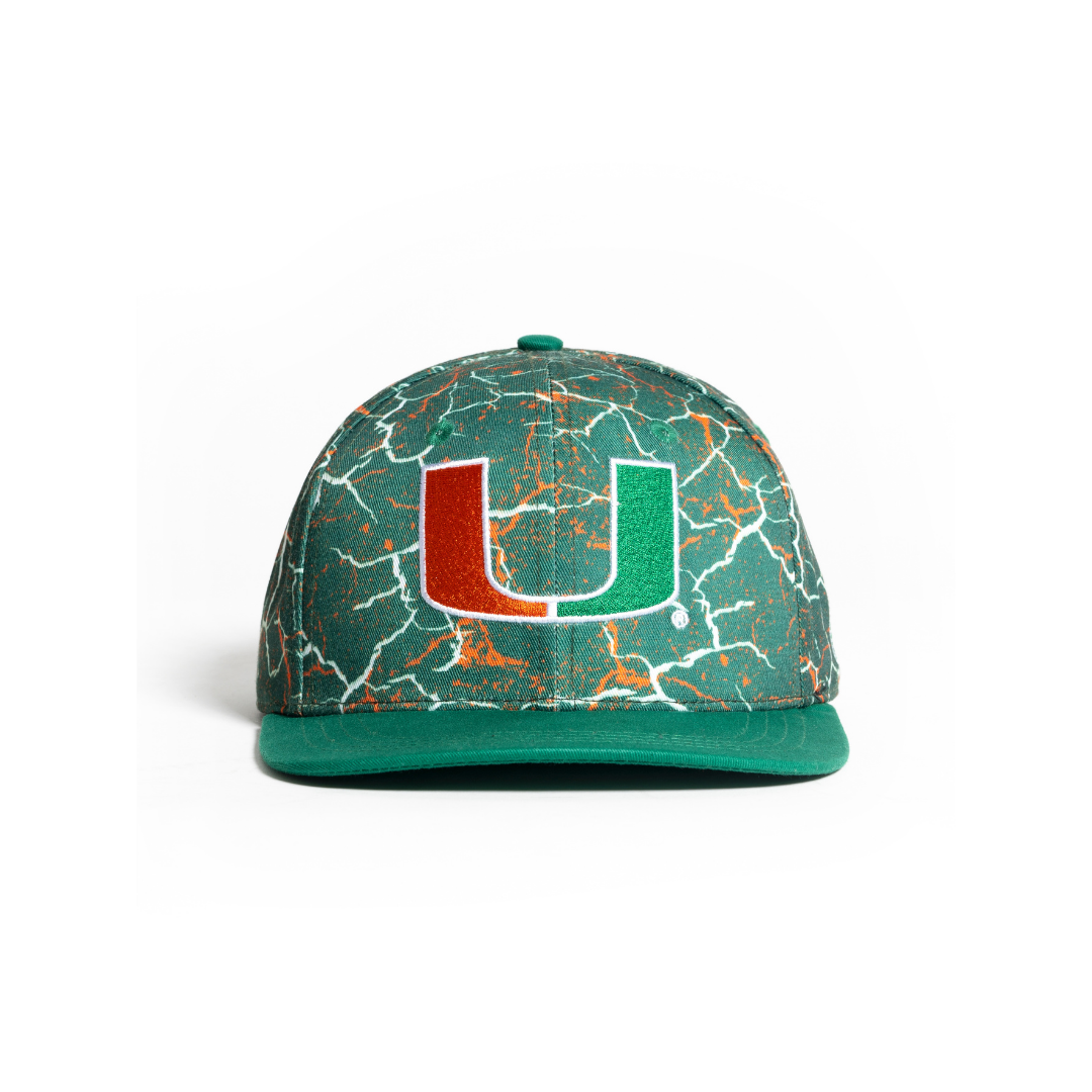 Miami Hurricanes Dyme Lyfe Storm Snapback Hat - Green