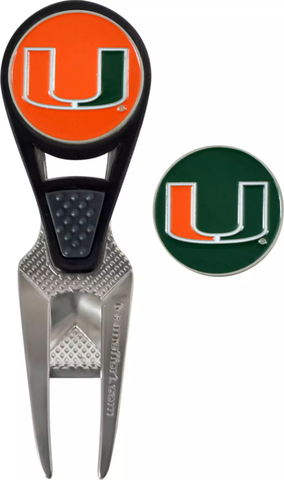 Miami Hurricanes Divot Tool and Ball Marker Kit