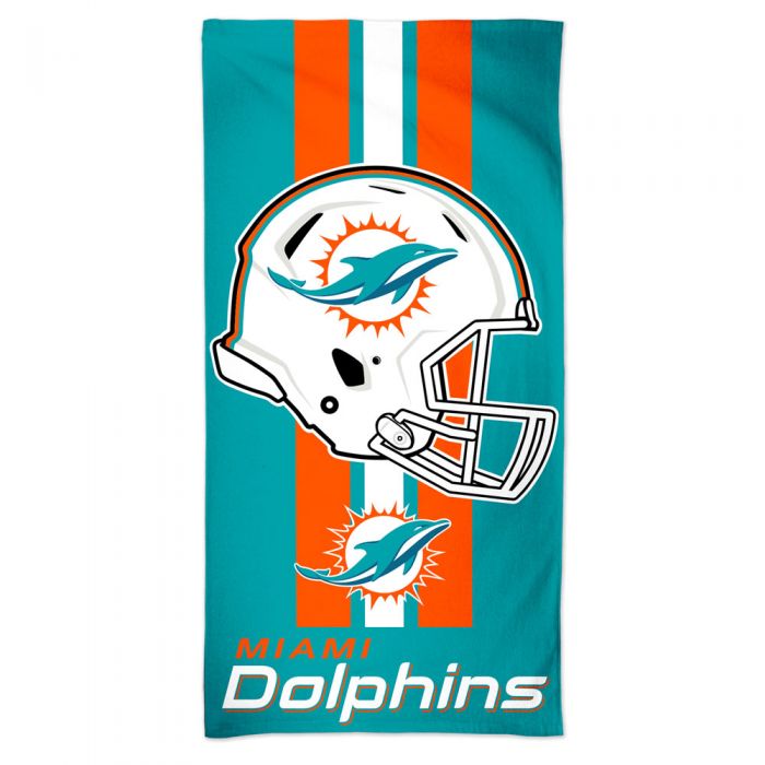 Miami Dolphins Beach Towel 30" x 60" - Helmet Logo Stripes