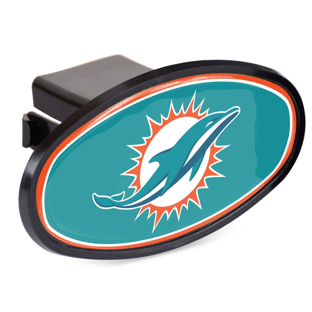 Miami Dolphins Plastic Oval Hitch Cover - Aqua