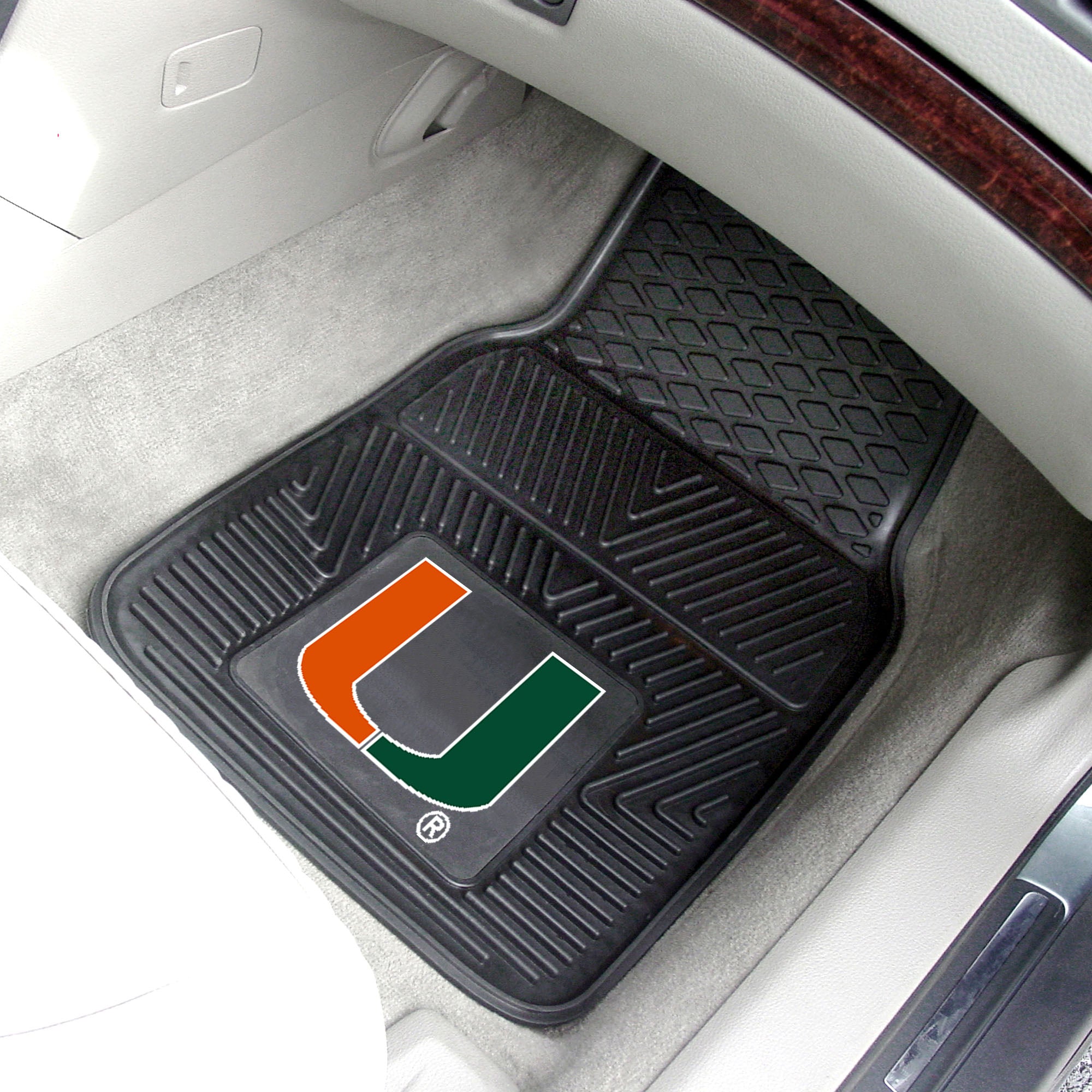 Miami Hurricanes Heavy Duty Vinyl 2 Piece Mat Set 17"x27"