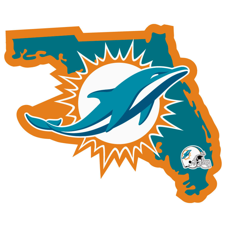 Miami Dolphins Home State Decal - 5 Inches