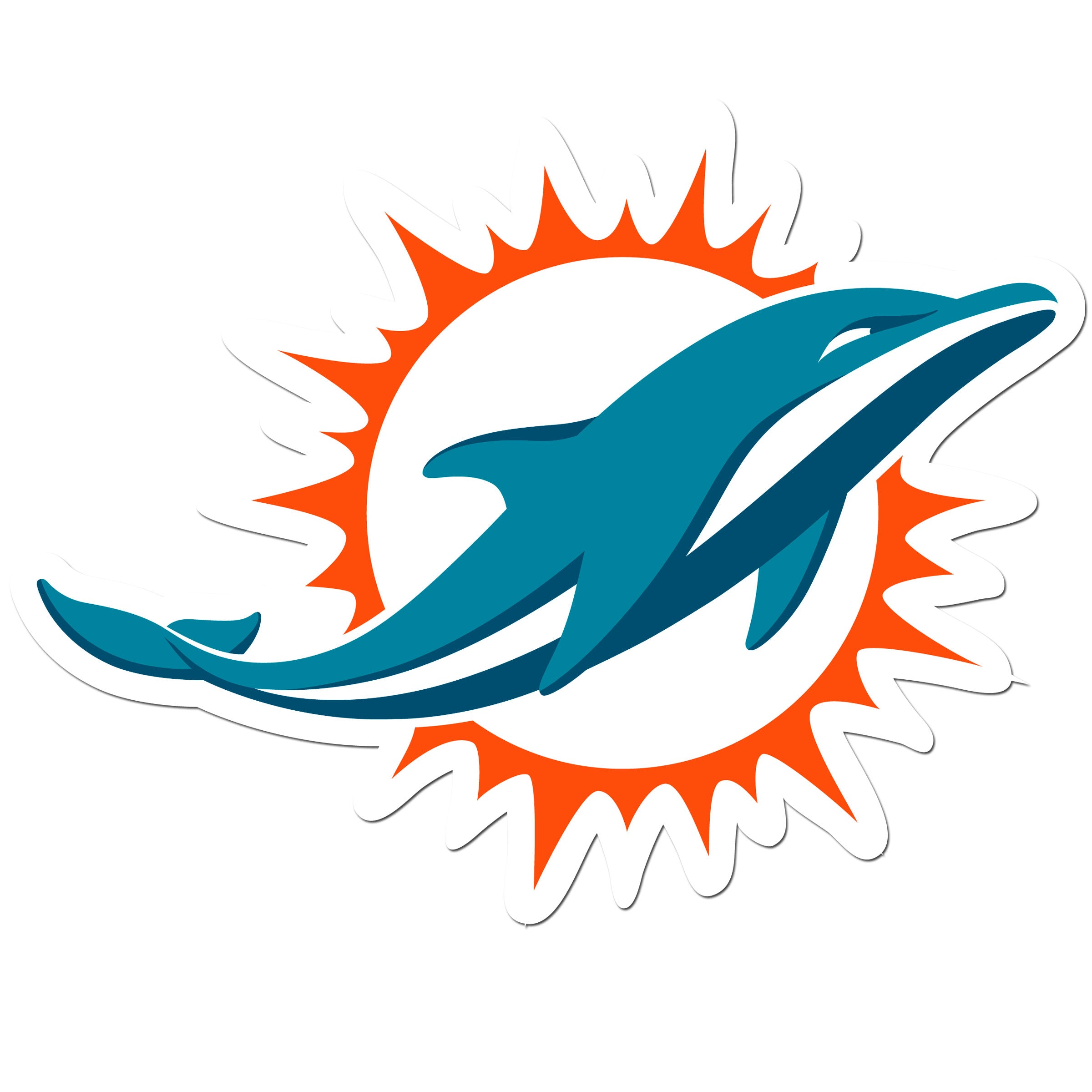 Miami Dolphins 8 Inch Vinyl Decal