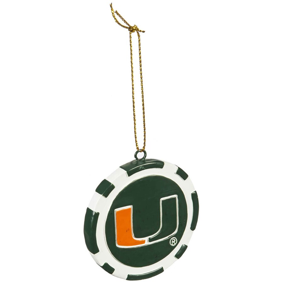 Miami Hurricanes Poker Chip Ornament