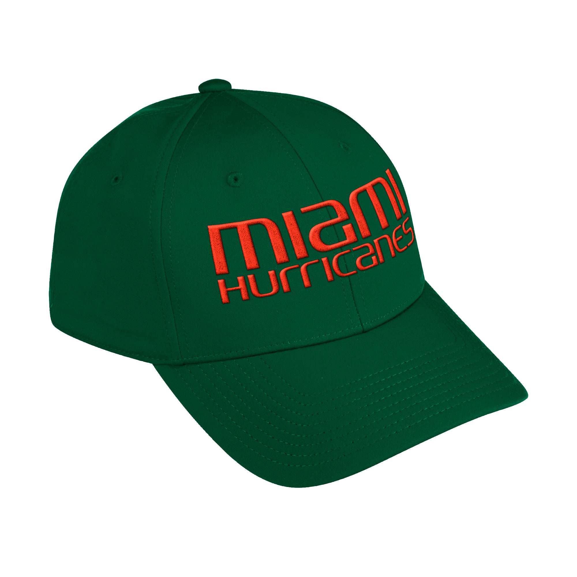 Miami Hurricanes adidas Polyester Stretch Flex Hat - Green