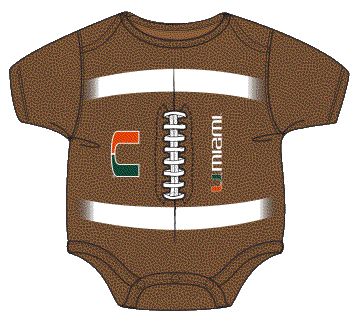 Miami Hurricanes Infant Football Creeper Onesie - Brown