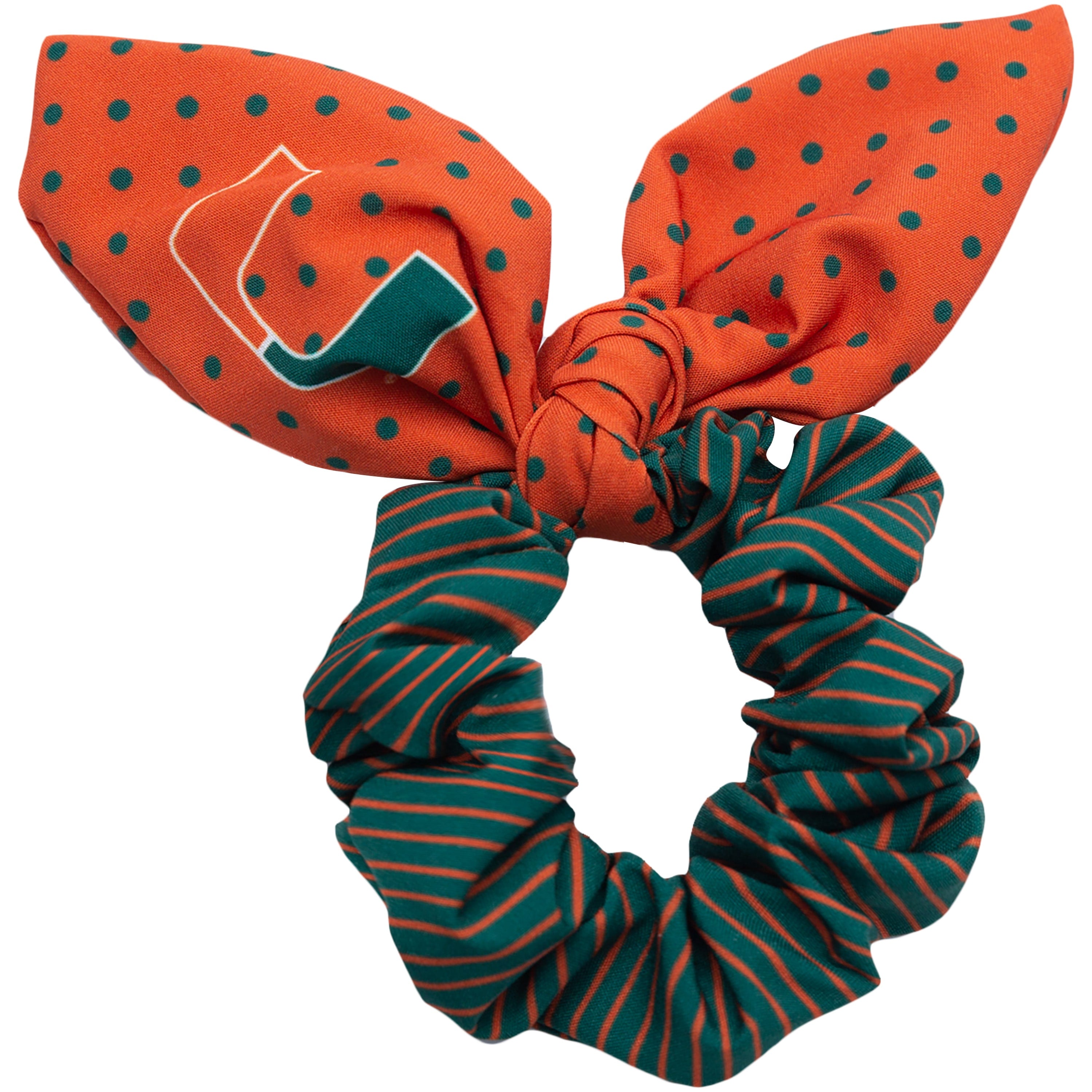 Miami Hurricanes ZooZatz Polka Dot Scruchie Bow