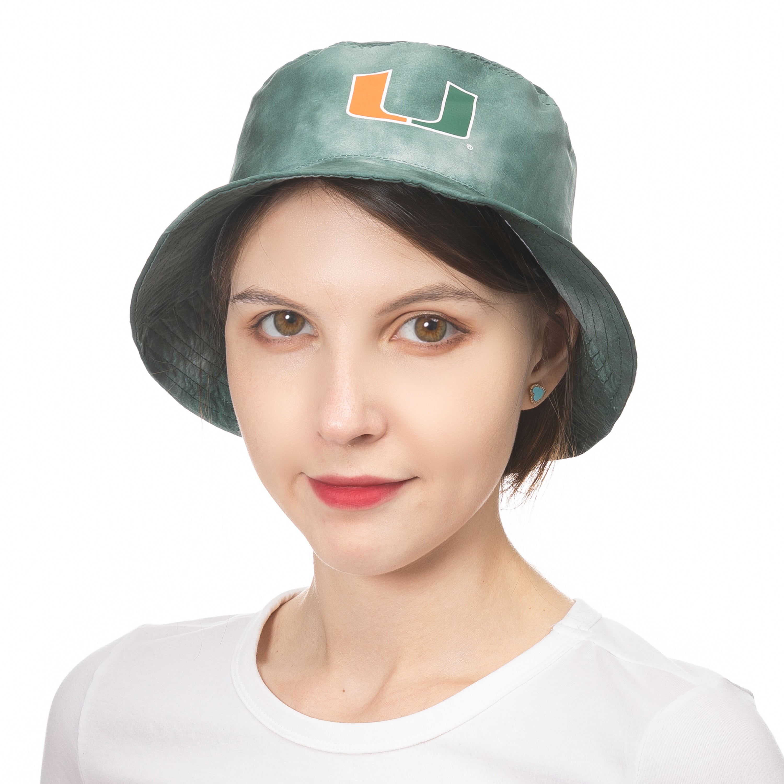 Miami Hurricanes ZooZatz Cloud Dye Bucket Hat - Green